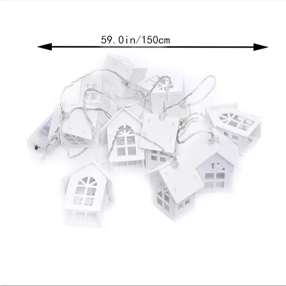 Christmas Strand Light, Mini Cabin Christmas Lights, Mini Cabin Holiday Lights